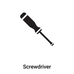 Fototapeta premium Screwdriver icon vector isolated on white background, logo concept of Screwdriver sign on transparent background, black filled symbol