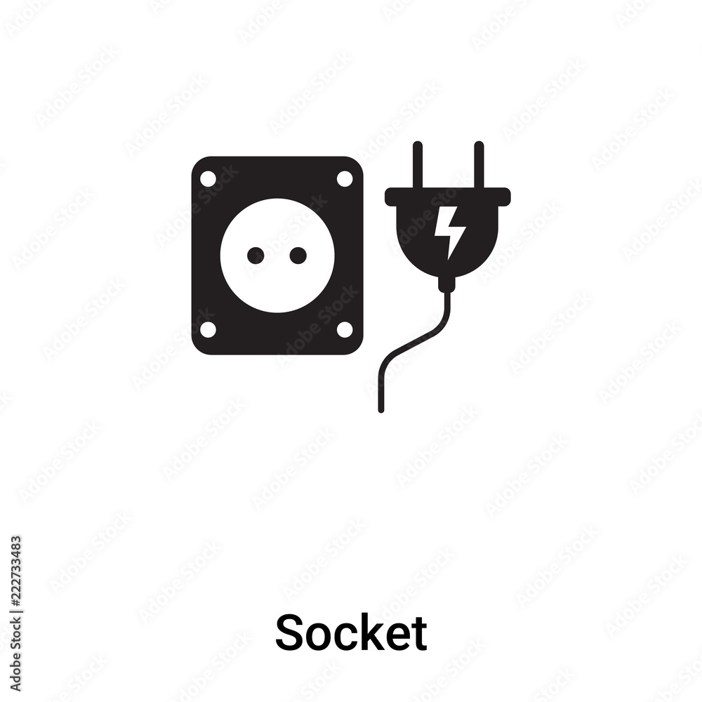 Poster socket icon vector isolated on white background, logo concept of socket sign on transparent backgrou