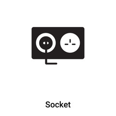 Socket icon vector isolated on white background, logo concept of Socket sign on transparent background, black filled symbol