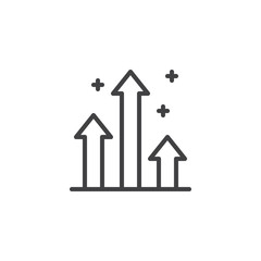 Chart Graph outline icon. linear style sign for mobile concept and web design. Trendy simple line vector icon. Arrows up symbol, logo illustration. Pixel perfect vector graphics