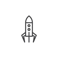 Rocket outline icon. linear style sign for mobile concept and web design. Startup business simple line vector icon. Symbol, logo illustration. Pixel perfect vector graphics