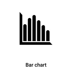 Bar chart icon vector isolated on white background, logo concept of Bar chart sign on transparent background, black filled symbol