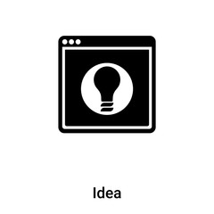 Idea icon vector isolated on white background, logo concept of Idea sign on transparent background, black filled symbol