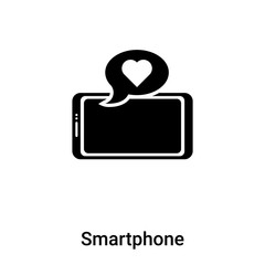 Smartphone icon vector isolated on white background, logo concept of Smartphone sign on transparent background, black filled symbol