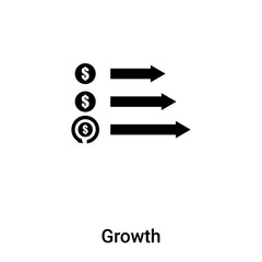 Obraz premium Growth icon vector isolated on white background, logo concept of Growth sign on transparent background, black filled symbol