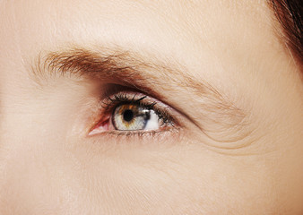 A beautiful insightful look woman's eye. Close up shot.
