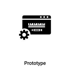 Prototype icon vector isolated on white background, logo concept of Prototype sign on transparent background, black filled symbol