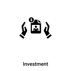 Investment icon vector isolated on white background, logo concept of Investment sign on transparent background, black filled symbol