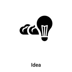 Idea icon vector isolated on white background, logo concept of Idea sign on transparent background, black filled symbol