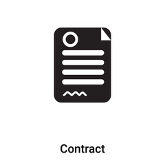 Contract icon vector isolated on white background, logo concept of Contract sign on transparent background, black filled symbol