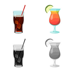 Vector design of drink and bar symbol. Collection of drink and party stock vector illustration.