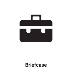 Briefcase icon vector isolated on white background, logo concept of Briefcase sign on transparent background, black filled symbol
