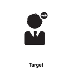 Target icon vector isolated on white background, logo concept of Target sign on transparent background, black filled symbol