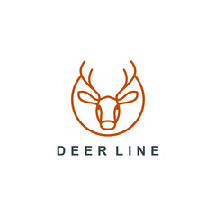 deer logo line art icon symbol vector illustration