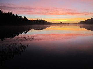 sunset on the lake