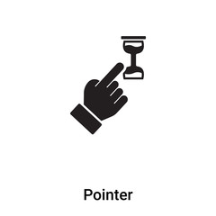 Pointer icon vector isolated on white background, logo concept of Pointer sign on transparent background, black filled symbol