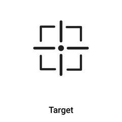 Target icon vector isolated on white background, logo concept of Target sign on transparent background, black filled symbol