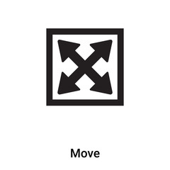 Move icon vector isolated on white background, logo concept of Move sign on transparent background, black filled symbol