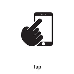 Tap icon vector isolated on white background, logo concept of Tap sign on transparent background, black filled symbol