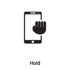 Hold icon vector isolated on white background, logo concept of Hold sign on transparent background, black filled symbol