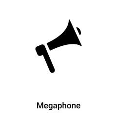 Megaphone icon vector isolated on white background, logo concept of Megaphone sign on transparent background, black filled symbol