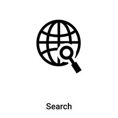 Search icon vector isolated on white background, logo concept of Search sign on transparent background, black filled symbol