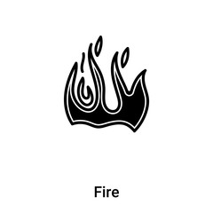 Fire icon vector isolated on white background, logo concept of Fire sign on transparent background, black filled symbol