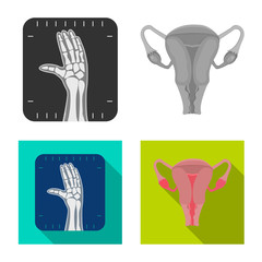 Vector illustration of body and human symbol. Set of body and medical stock vector illustration.