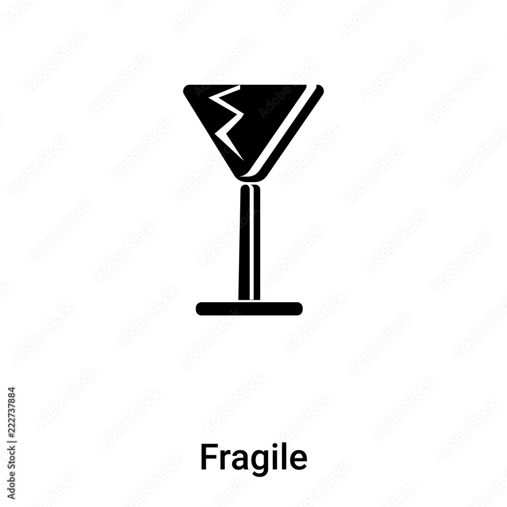 Poster fragile icon vector isolated on white background, logo concept of fragile sign on transparent backgr