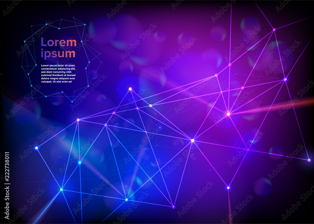 Poster abstract networking particles background