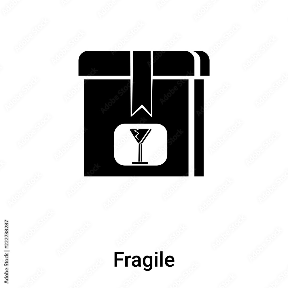 Poster fragile icon vector isolated on white background, logo concept of fragile sign on transparent backgr
