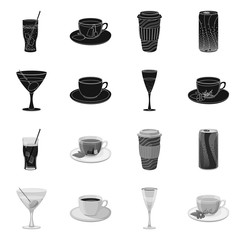 Isolated object of drink and bar logo. Set of drink and party stock symbol for web.