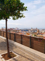 Green alley with a beautiful observation deck on Alicante. Spain