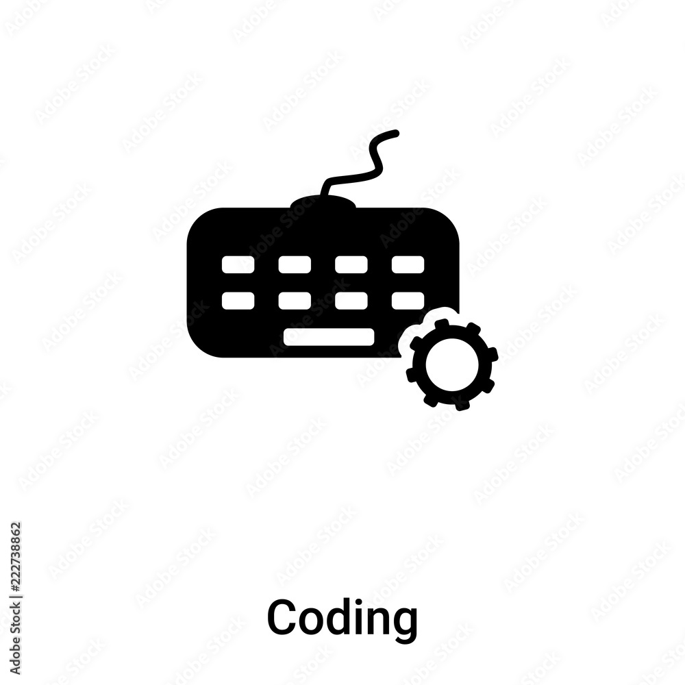 Poster coding icon  vector isolated on white background, logo concept of coding  sign on transparent backgr