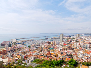 Fototapeta na wymiar Aerial panorama of the beautiful city of Alicante. Spain.