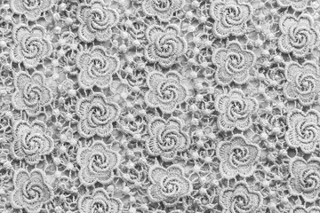 White lace with small flowers. No any trademark or restrict matter in this photo.