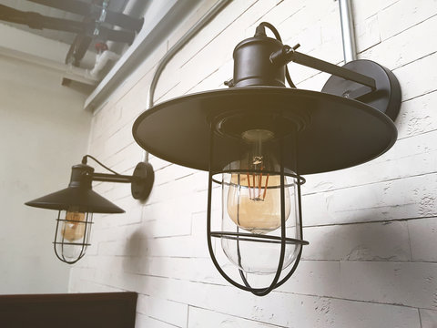 Vintage Wall Lamps matt-black color