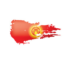 kirghizia flag, vector illustration on a white background.