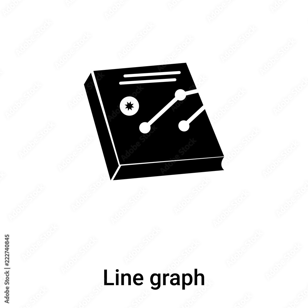 Poster line graph icon vector isolated on white background, logo concept of line graph sign on transparent 