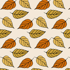 simple pattern with leaf shape element. Vector illustration