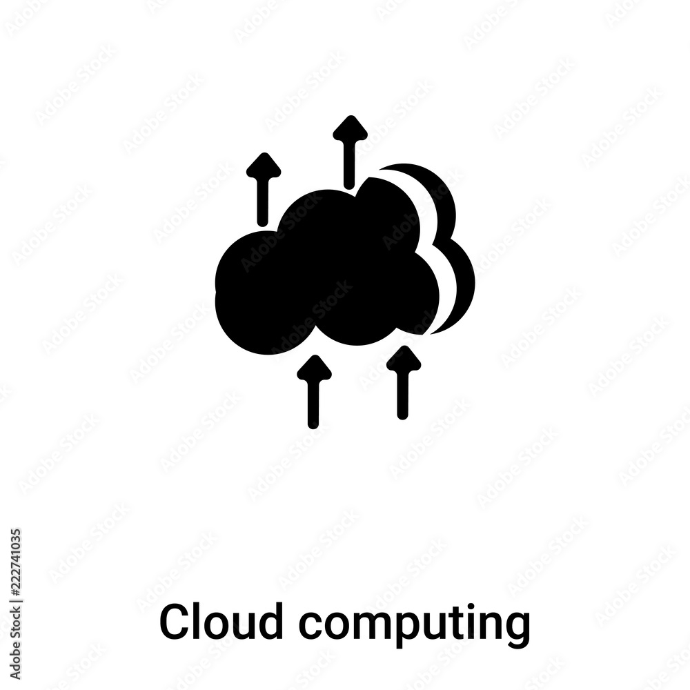 Poster cloud computing icon vector isolated on white background, logo concept of cloud computing sign on tr