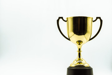 Golden trophy on White background