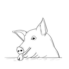 Chinese New Year Pig 2019. A pig sketch