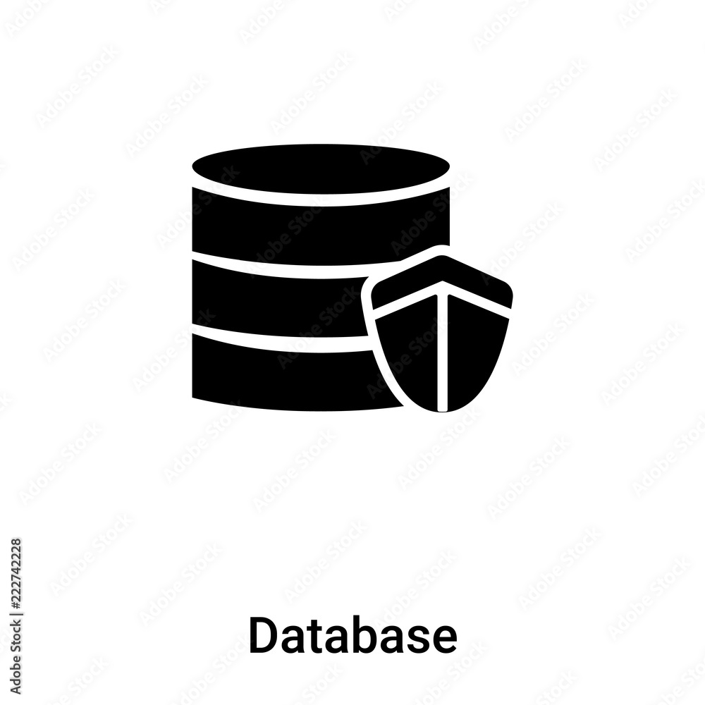 Poster database icon vector isolated on white background, logo concept of database sign on transparent back