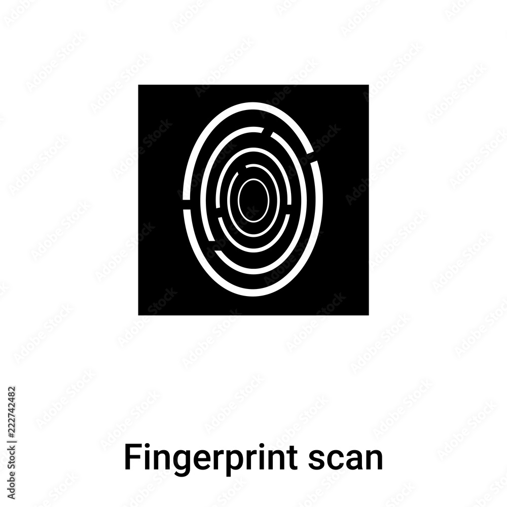 Poster fingerprint scan icon vector isolated on white background, logo concept of fingerprint scan sign on 