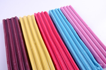 Fototapeta premium Modelling clay of different colors background
