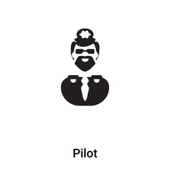 Pilot icon vector isolated on white background, logo concept of Pilot sign on transparent background, black filled symbol