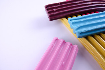 Modelling clay of different colors background