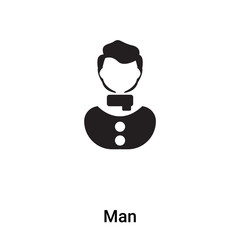 Man icon vector isolated on white background, logo concept of Man sign on transparent background, black filled symbol