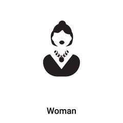 Woman icon vector isolated on white background, logo concept of Woman sign on transparent background, black filled symbol
